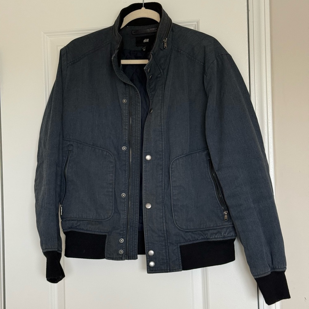 H&M Men's Dark Gray Bomber Jacket